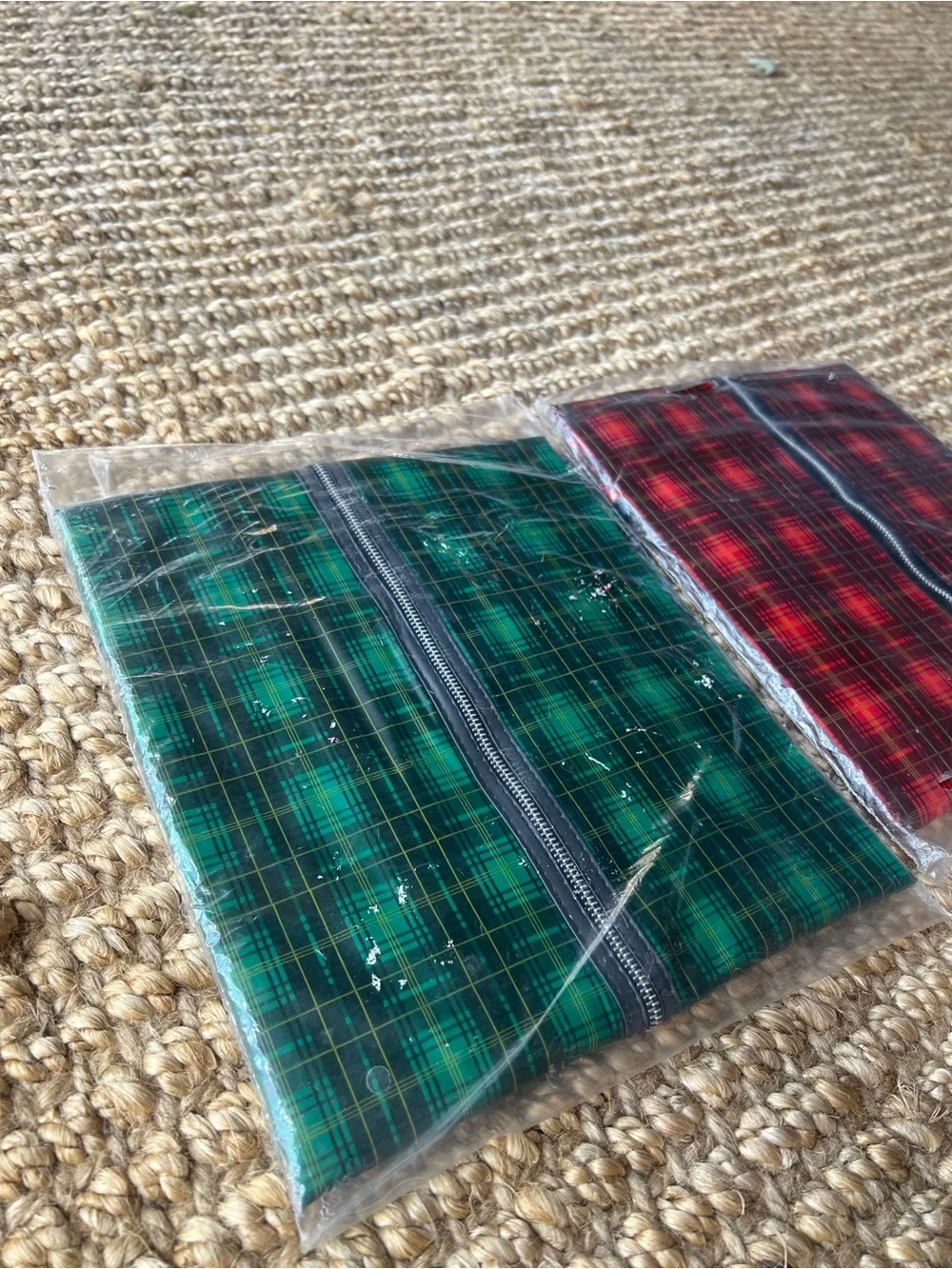 Vintage Travelite Plaid Garment Bags NOS Lot of 2 1960s MCM
